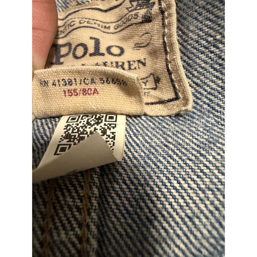 Polo Ralph Lauren Denim Chore  Work Jacket Corduroy Collar Retro Western - Picture 5 of 5